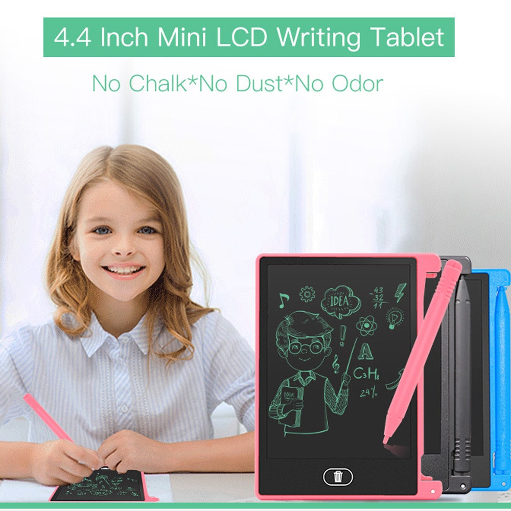 Portable Mini 4.4 Inch LED Blackboard Children's Drawing Message Board- Light Pink