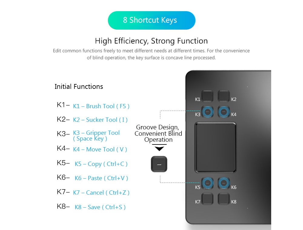 VEIKK A50 Digital Tablet Drawing Panel 0.9cm Ultra-thin 8192 Pressure Sensitivity- Black