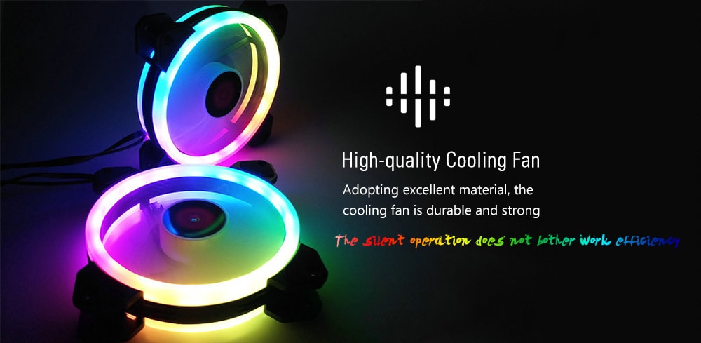 12cm RGB Desktop Computer Mute Cooling Fan 4pcs with Remote - White