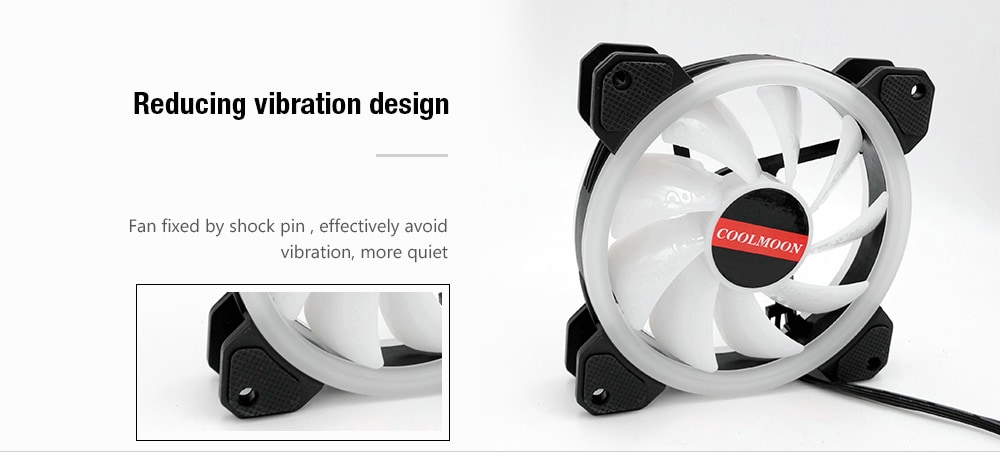 RGB Desktop Computer Cooling Fan 6PCS with Remote - White