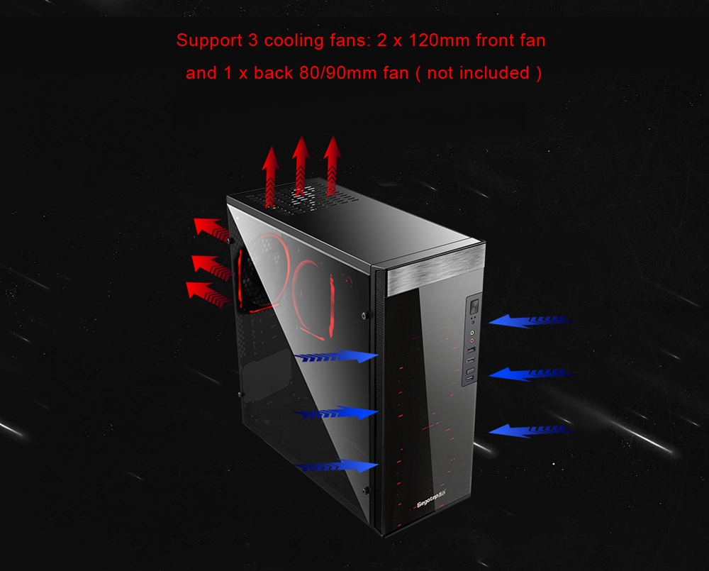 Segotep USB 3.0 Full Side Acrylic Gaming PC Case- Black