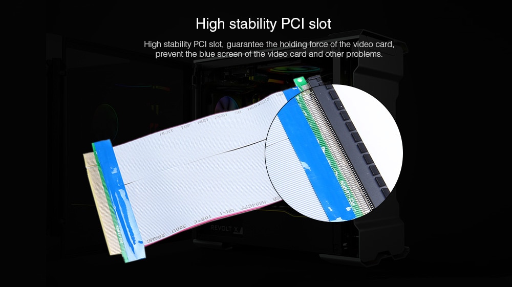 PCI-E x16 Express Flexible Graphics Card Extension Cord- Gray
