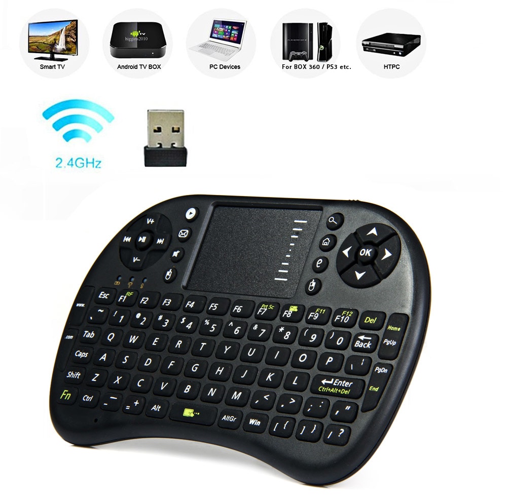 UKB-500-RF 2.4GHz Most Mini Wireless Keyboard Mouse Combo 3.3V Built-in Rechargeable Lithium Battery- Black