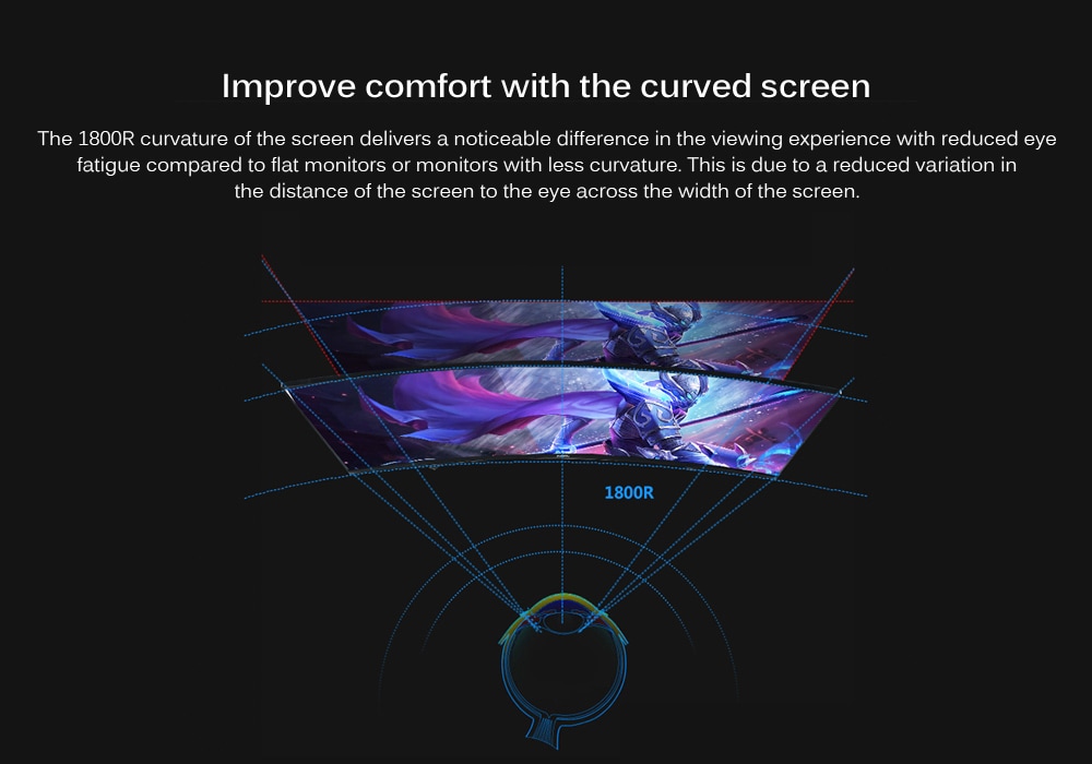 TCL T27M6C 27 inch 1920 x 1080 60Hz 1800R Curved Screen Computer Monitor with HDMI / VGA- White