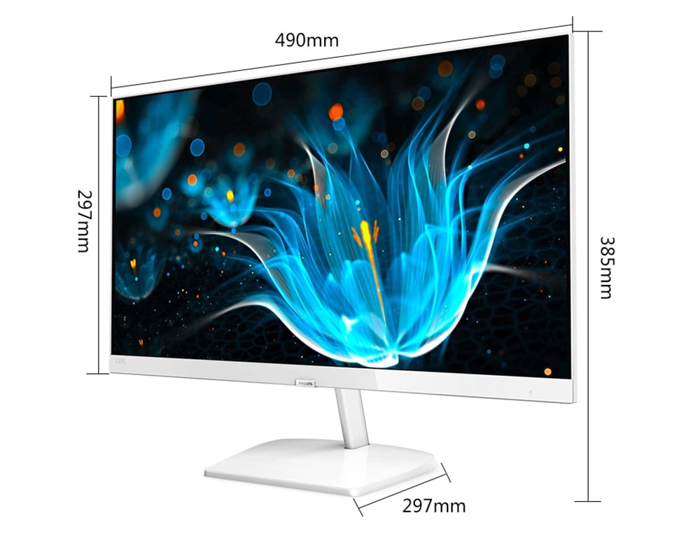 PHILIPS Monitor 227E7QSW IPS Narrow Bezel 21.5-inch Desktop LCD Computer Display Screen- White