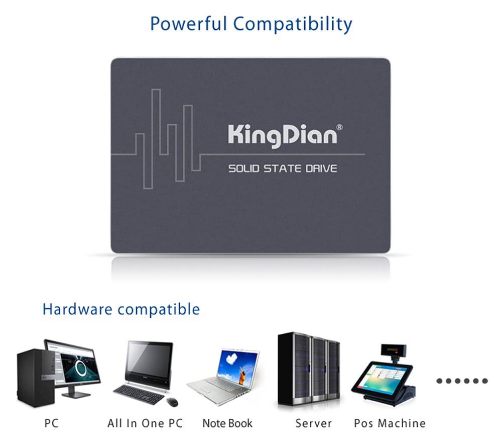 SSD SATA3 2.5 inch 1TB Hard Drive Disk HD HDD factory directly KingDian Brand- Black