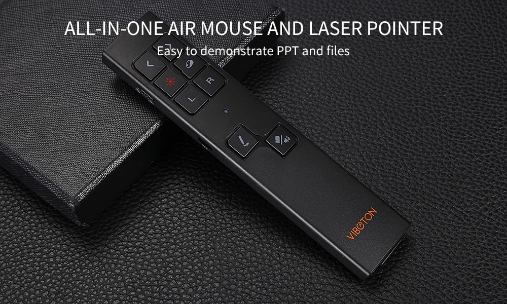 Viboton PP930 Laser Pointer Wireless Presenter Pen with USB Receiver for Windows Android Linux Mac OS- Black