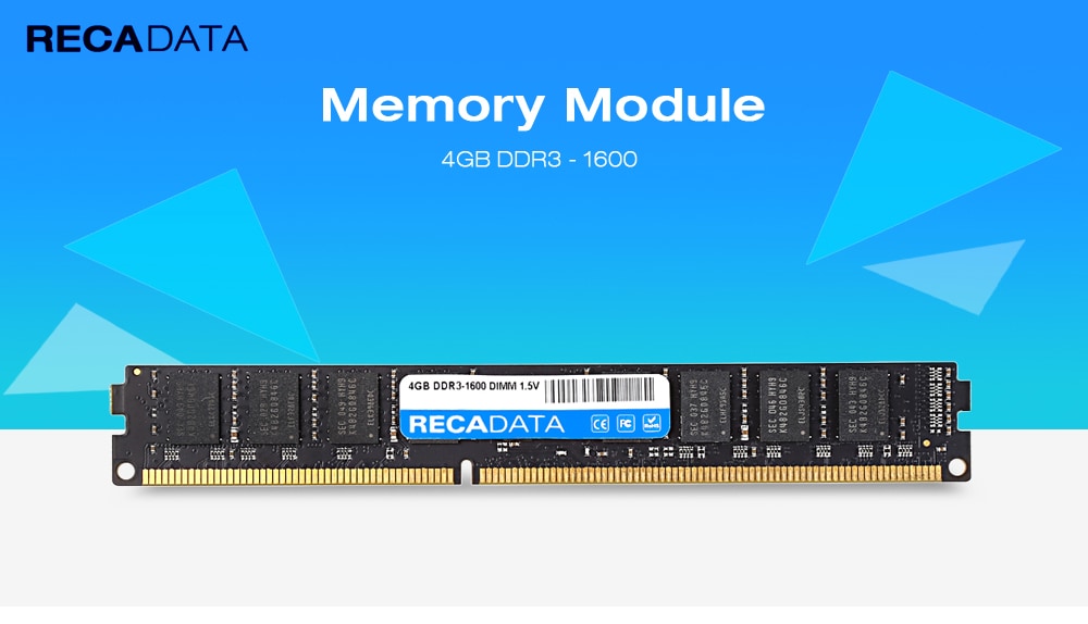 RECADATA 4GB DDR3 - 1600 Memory Module for Desktop 240 Pin- Multi