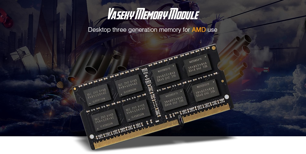 Vaseky Memory Module DDR3 / 1600MHz / 8GB for Laptop AMD Processor- Black