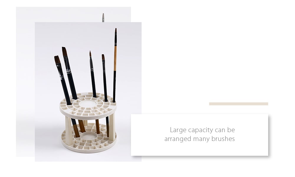 Paint Brush Pen Holder 49 Holes Stand- White