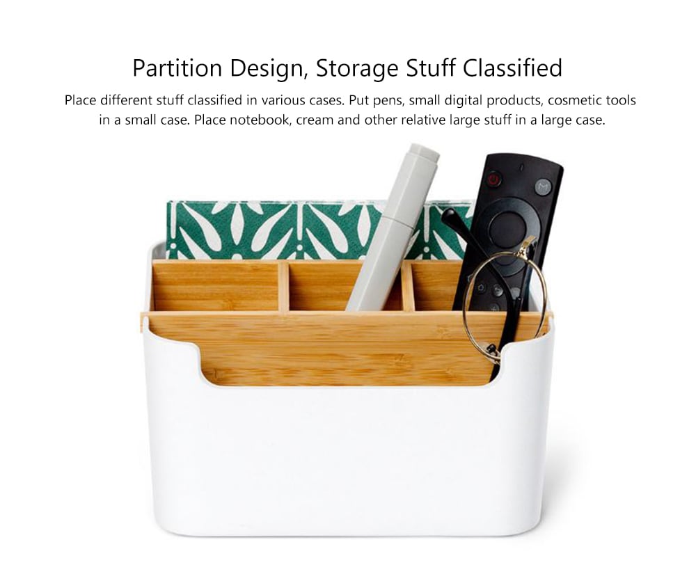 Bamboo Fiber Partition Large Capacity Storage Box from Xiaomi youpin- White