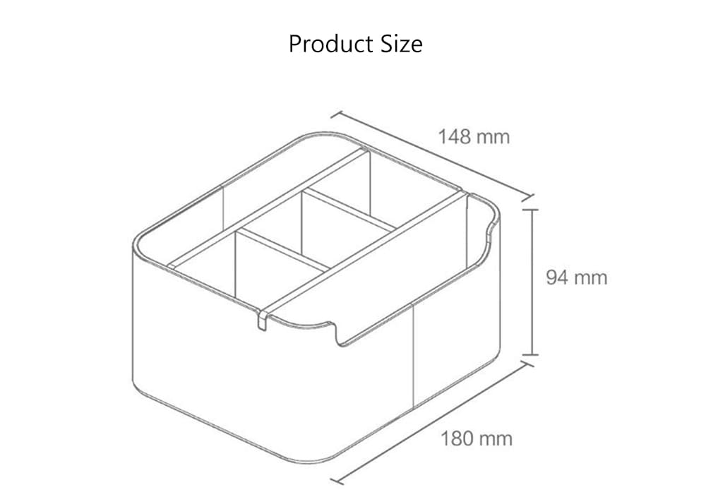 Bamboo Fiber Partition Large Capacity Storage Box from Xiaomi youpin- White