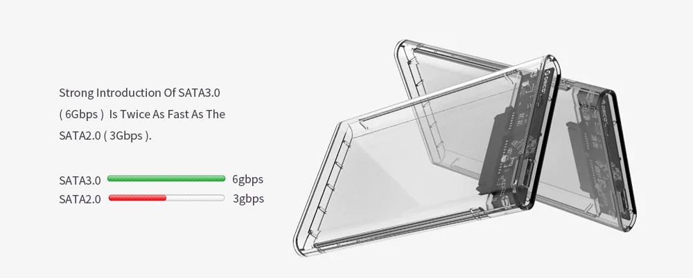 ORICO 2139C3 2.5 inch Transparent Hard Drive Enclosure for HDD / SSD Connectivity- Transparent Type-C