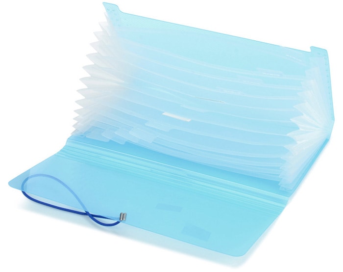 US4303 Plastic File / Bill Organizing / Storage Bag- Blue