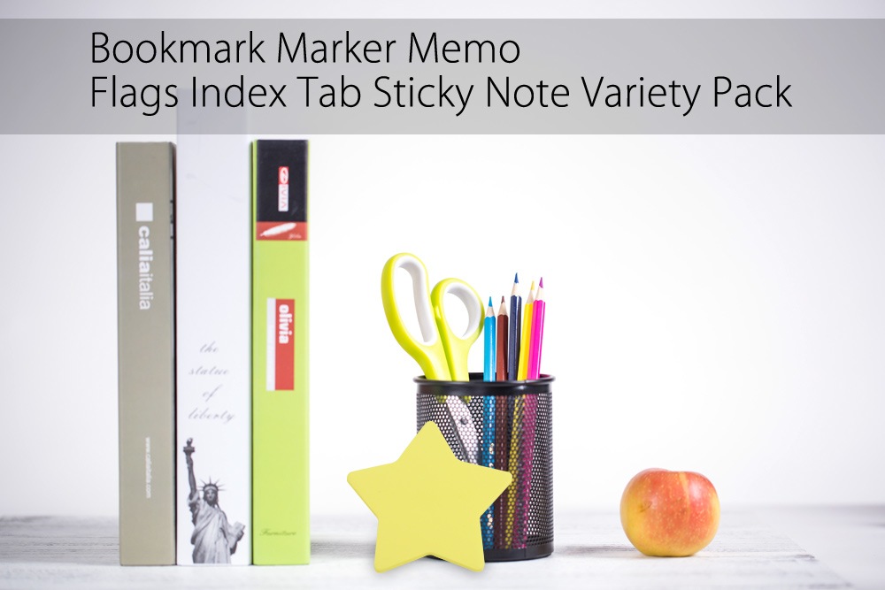 Sticky Notes Bookmark Marker Memo Flags Index Tab- Yellow FIVE-POINTED STAR