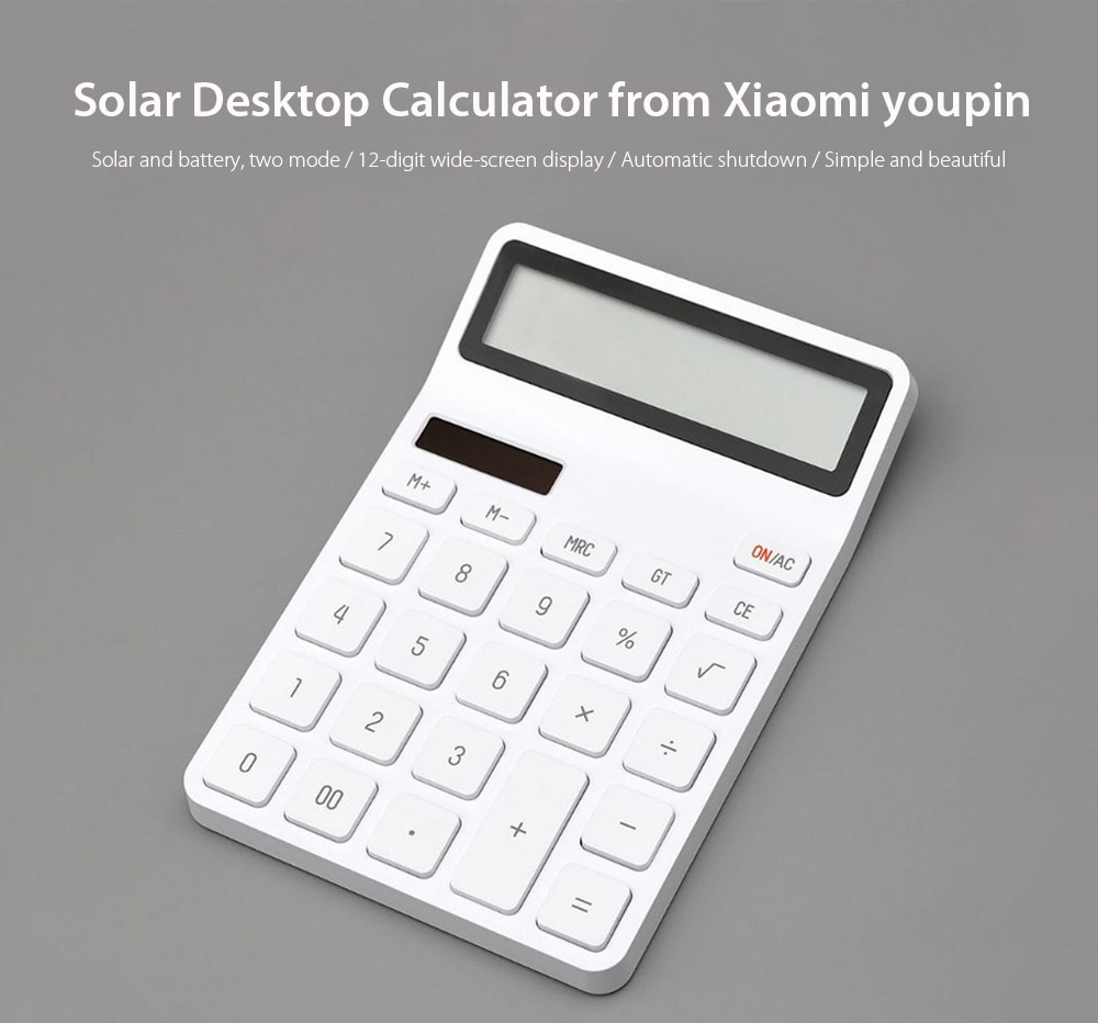 Solar Desktop Calculator from Xiaomi youpin- White