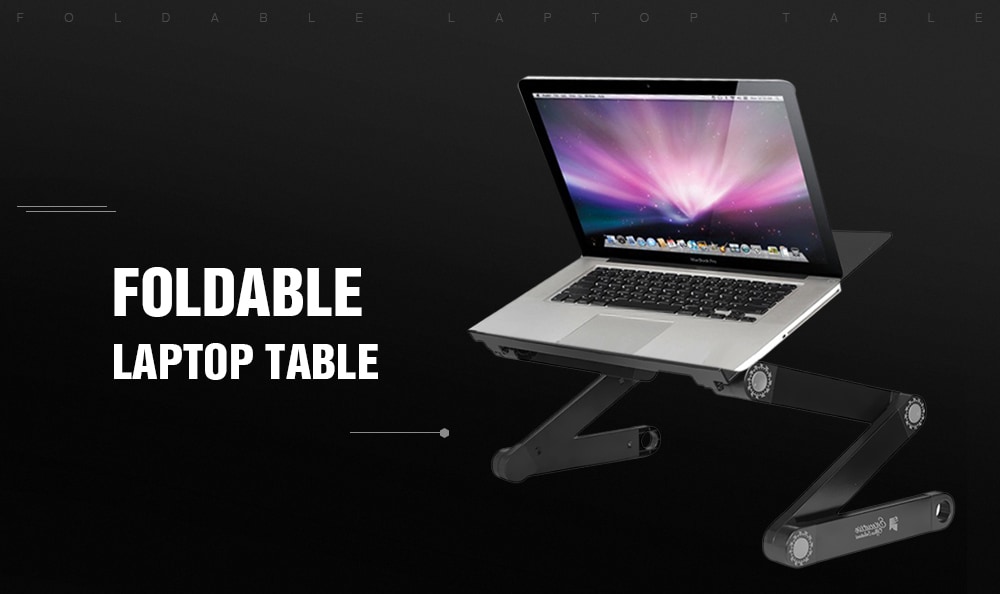 Portable Adjustable Aluminum Laptop Desk- Black