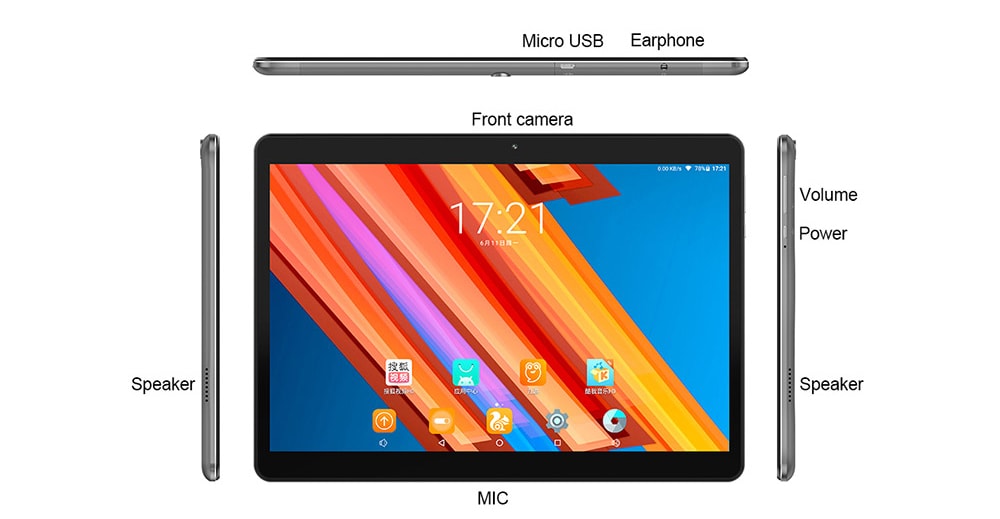 Teclast M20 4G Phablet Android 8.0 10.1 inch MT6797 ( X23) Deca Core 4GB RAM 64GB eMMC ROM Double Cameras Dual Cards Dual Standby Dual WiFi- Dark Gray