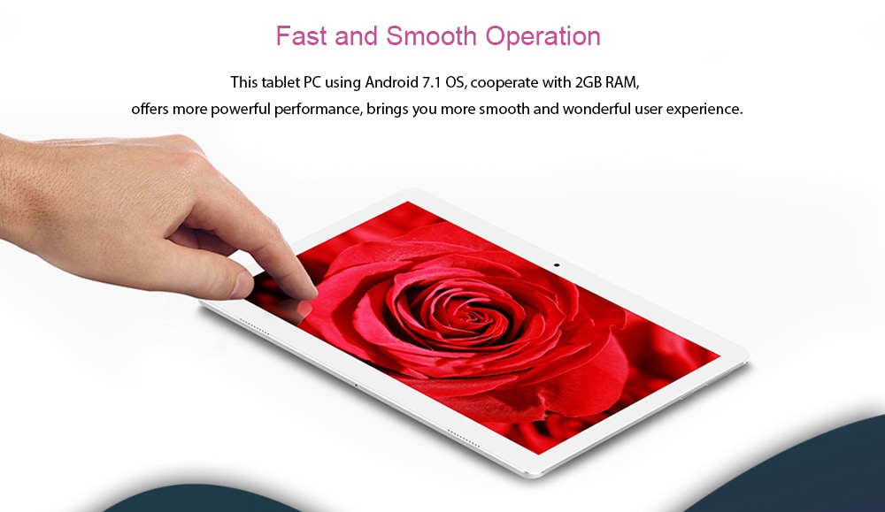 Tablet PC 10.1 inch Android 7.1 MTK6592 Octa Core 1.7Ghz 2GB RAM 32GB ROM Front 2.0MP Camera Back 8.0MP Camera 2G / 3G / 4G LTE Phone Call 5500mAh Built-in- Pink