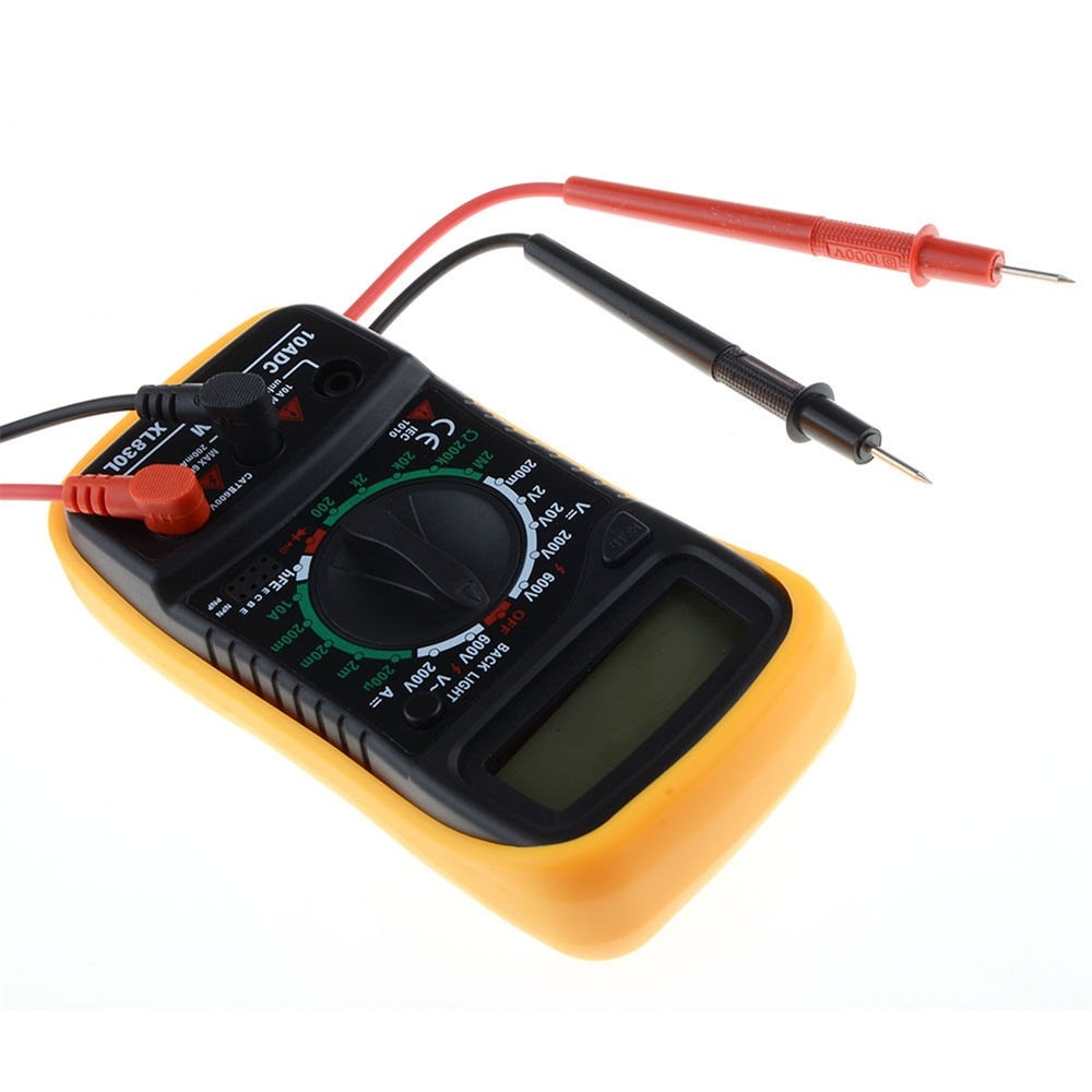 XL830L Digital LCD Multimeter Volt Meter Ammeter Ohmmeter AC DC Tester Meter- BLACK+YELLOW