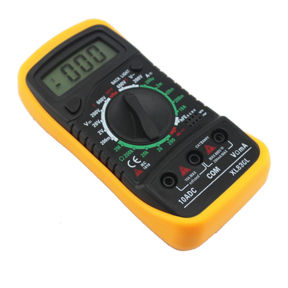 XL830L Digital LCD Multimeter Volt Meter Ammeter Ohmmeter AC DC Tester Meter- BLACK+YELLOW