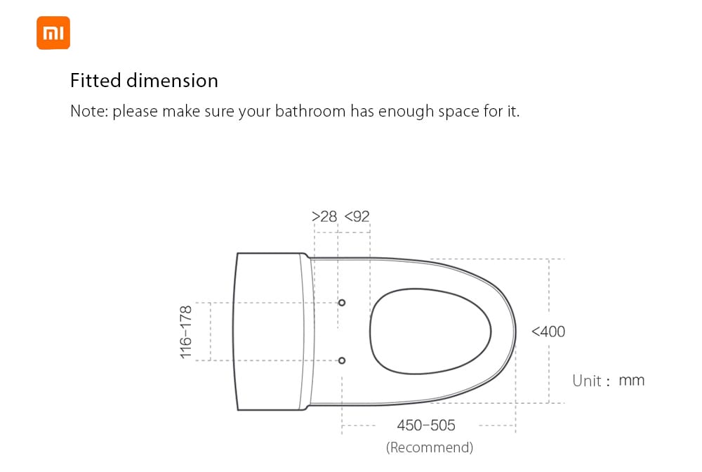 Smartmi Smart Toilet Seat Water Heated Filter Electronic Bidet Spray ( Xiaomi Ecosystem Product )- White Three Pin Chinese Plug