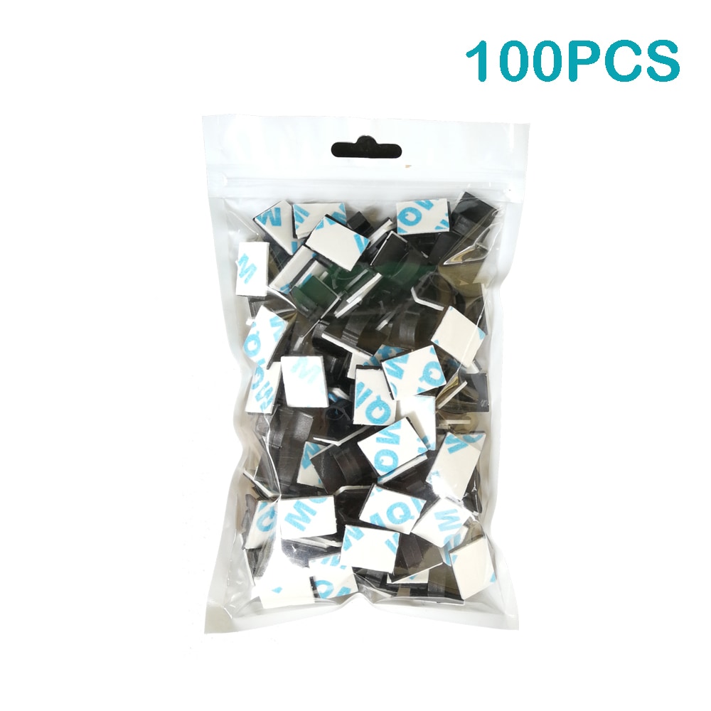 ZDM 50/100 Pieces of Adhesive Cable Clips Wire for Car Office and Home- Black 50 pcs