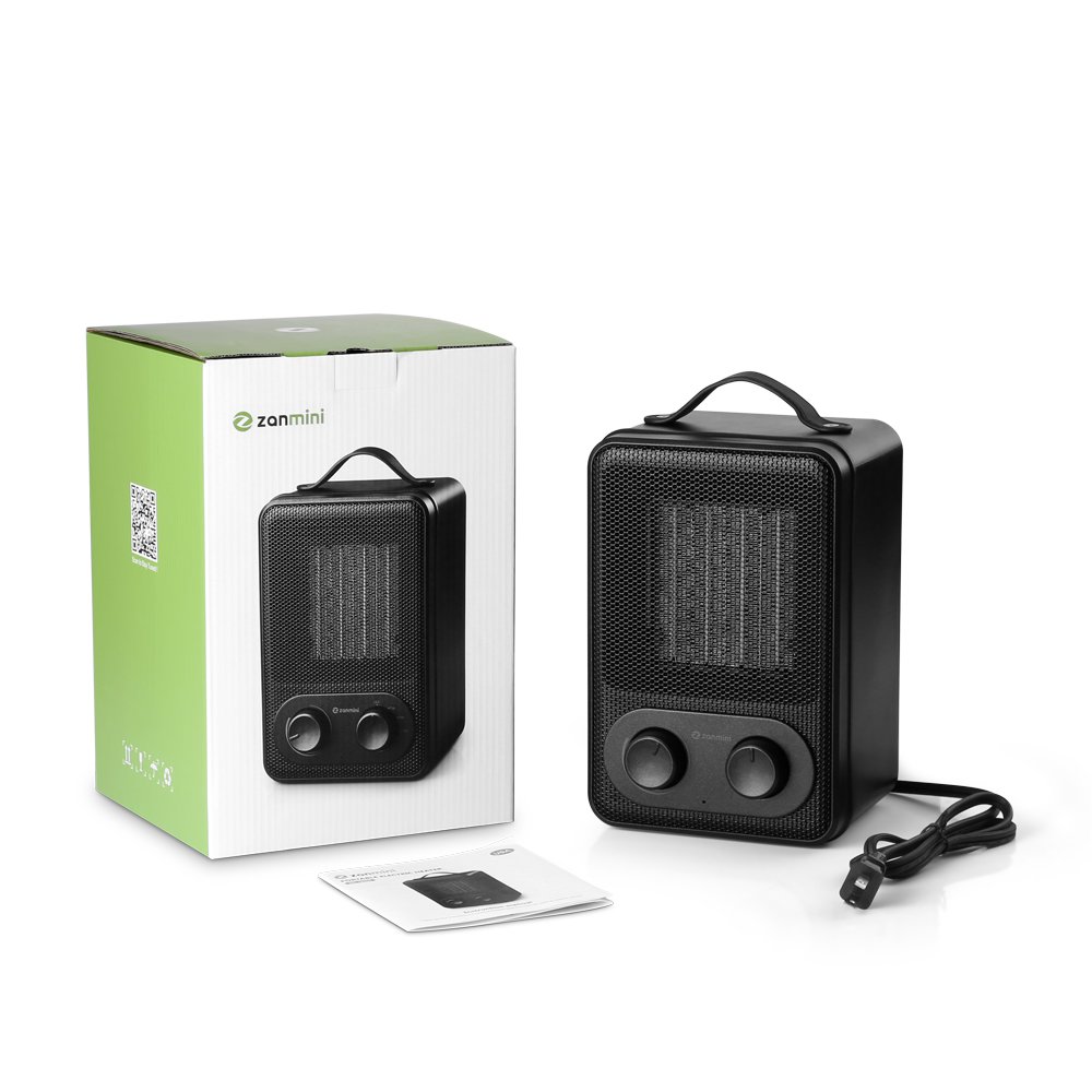 zanmini DH - QN03 Electric Portable Heater- Black US Plug (2-pin)