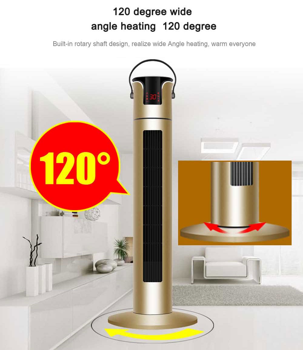 ZG - NSB - 2000 Home Remote Control Electric Heating Power-saving Waterproof Tower Type Heater - Rose Gold