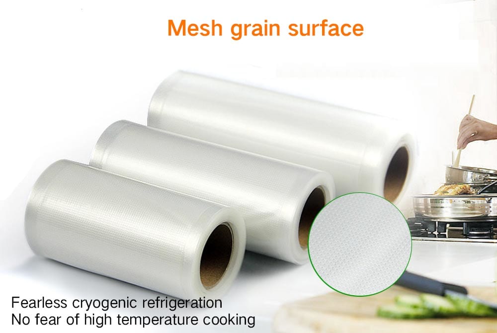 Vacuum Machine Special Grain Packaging Bag Food Preservation Bag Reticulated Vacuum Roll Bacon Sausage Sealed Plastic Bag- 17 cm (width) * 5 m (full length) * 16 silk