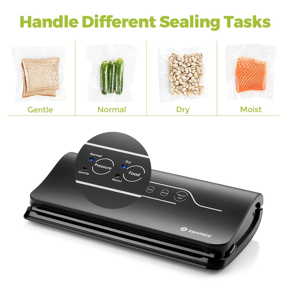 zanmini GN - 1058 Vacuum Food Sealer- Black EU Plug