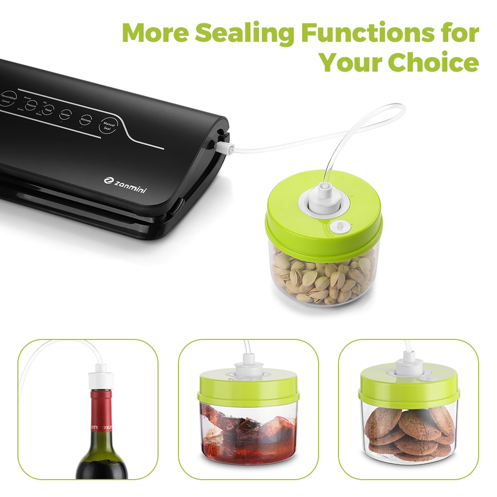 zanmini GN - 1058 Vacuum Food Sealer- Black EU Plug