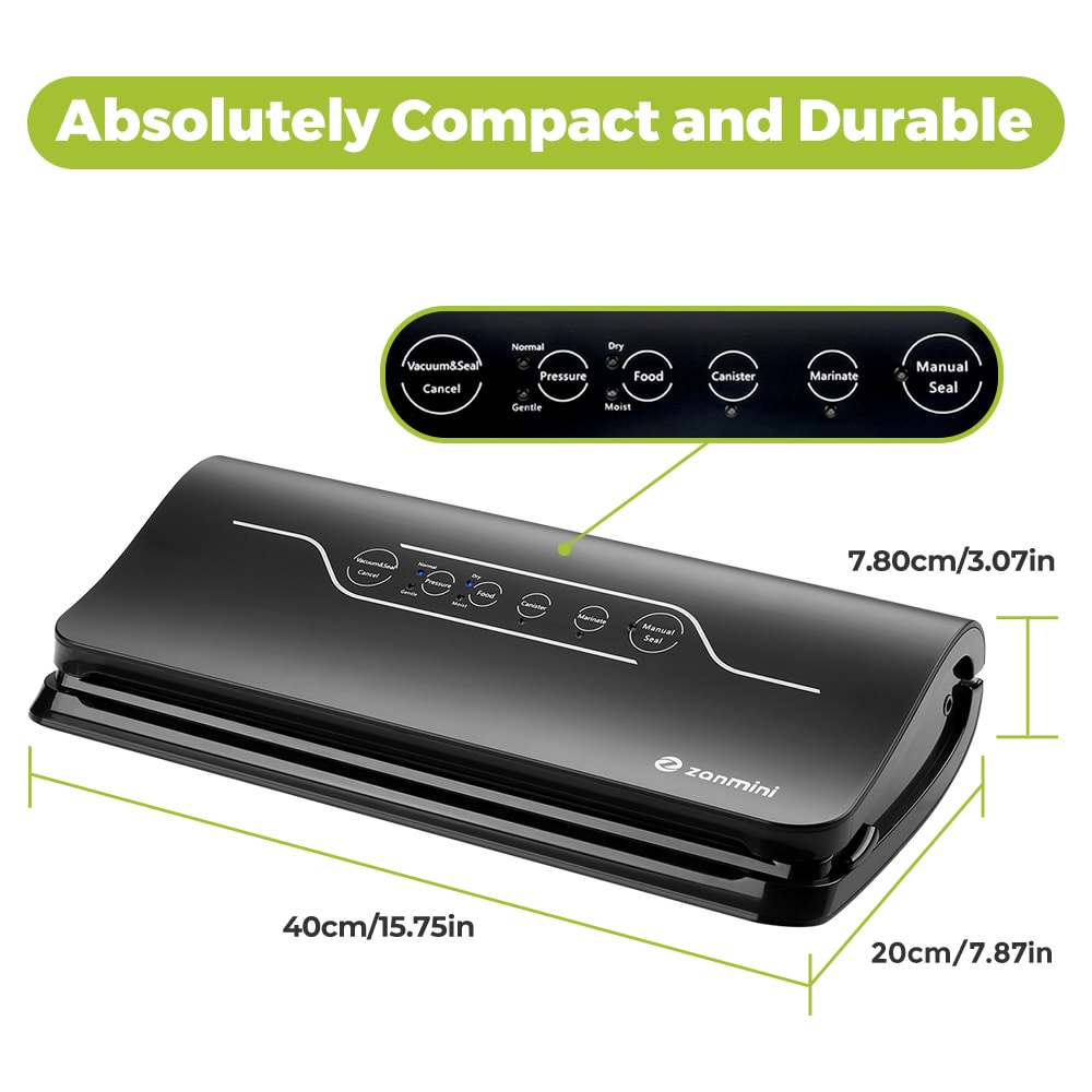 zanmini GN - 1058 Vacuum Food Sealer- Black EU Plug