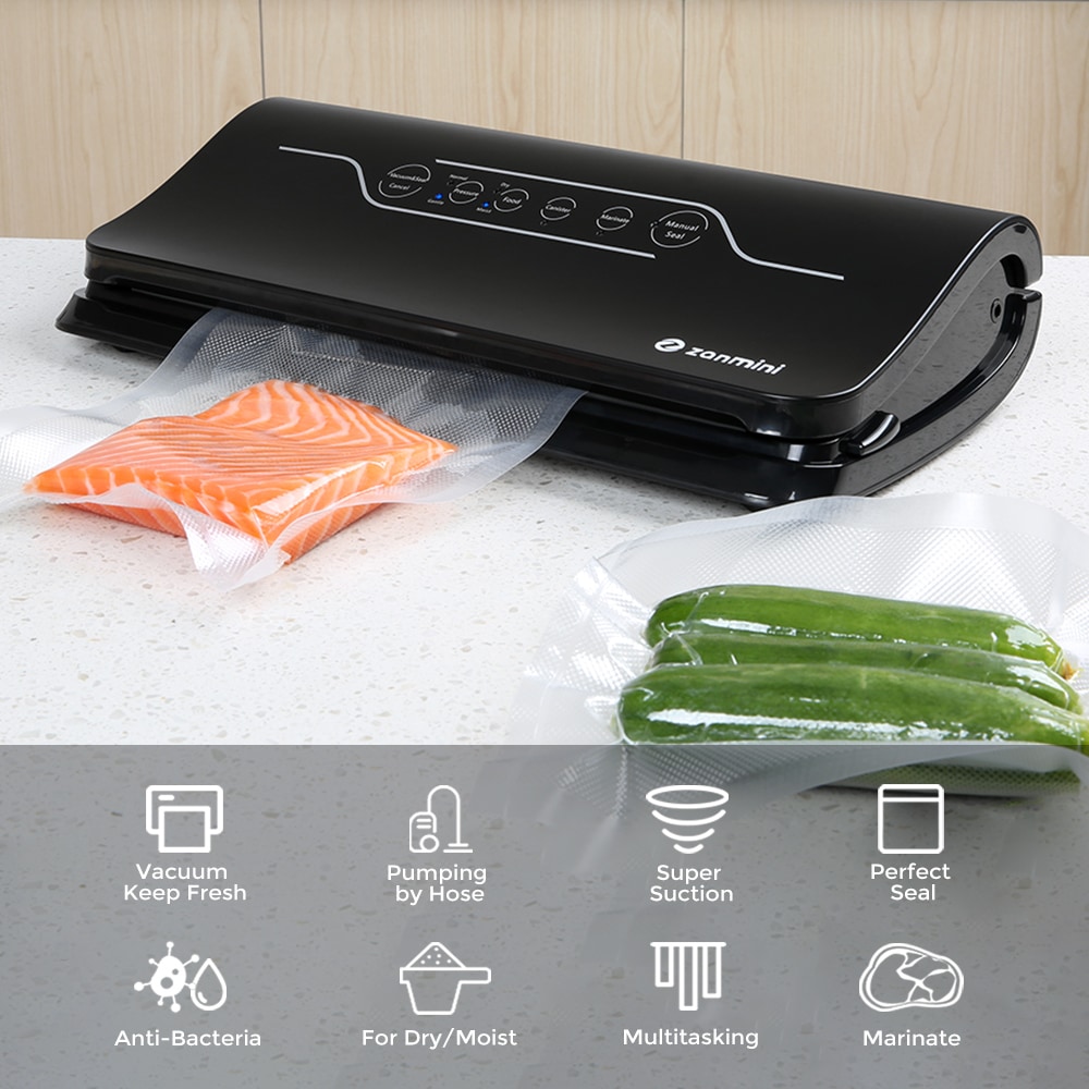 zanmini GN - 1058 Vacuum Food Sealer- Black EU Plug