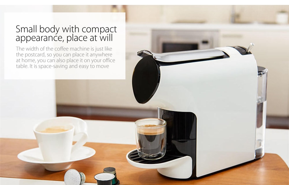 SCISHARE 19-bar Capsule Automatic Coffee Maker Espresso Machine- White