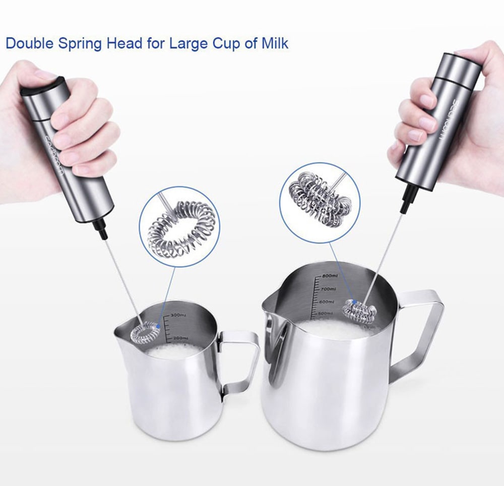 Stainless Steel Electric Mini Milk Blender- Silver