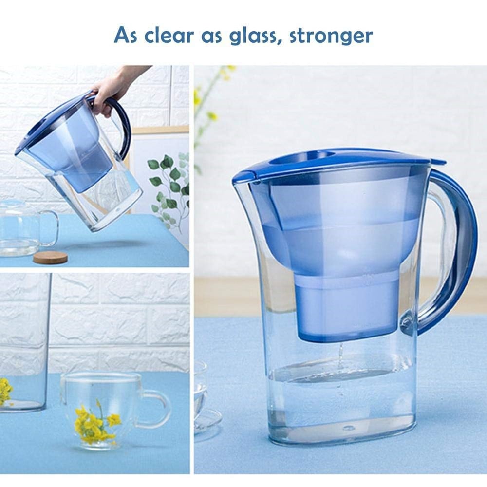 Water Filter Kettle 2.5L Antibacterial Purifier Pitcher Water Strainer Cup- Pastel Blue