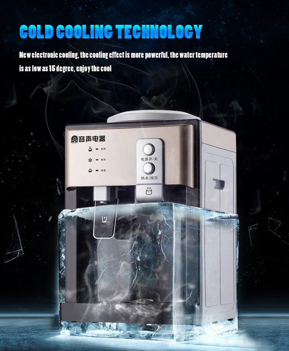 Water Dispenser Ice Hot Desktop Refrigeration Home Dormitory Mini Small Energy-saving Glass Warm Machine- Night