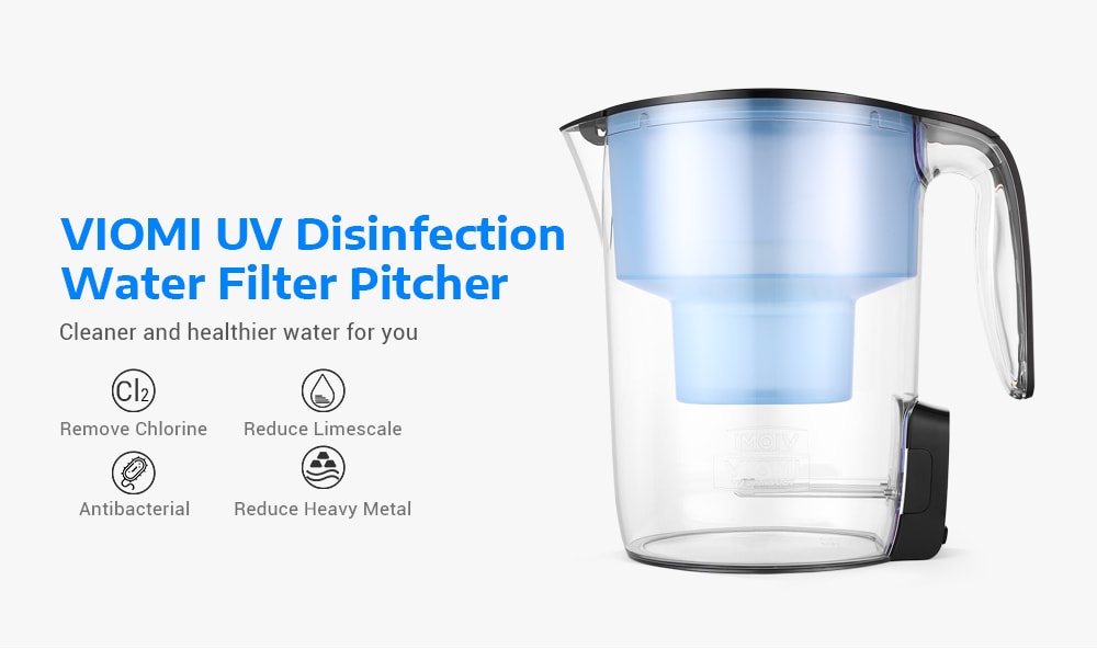 VIOMI VH1Z - A Smart UV Disinfection Multi Effect Water Filters Pitcher - Black