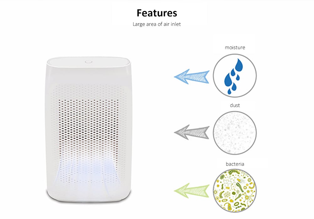 T8 700ml Small Semiconductor Dehumidifier Household Moisture-proof Electronic Intelligent Dehumidifier- Milk White