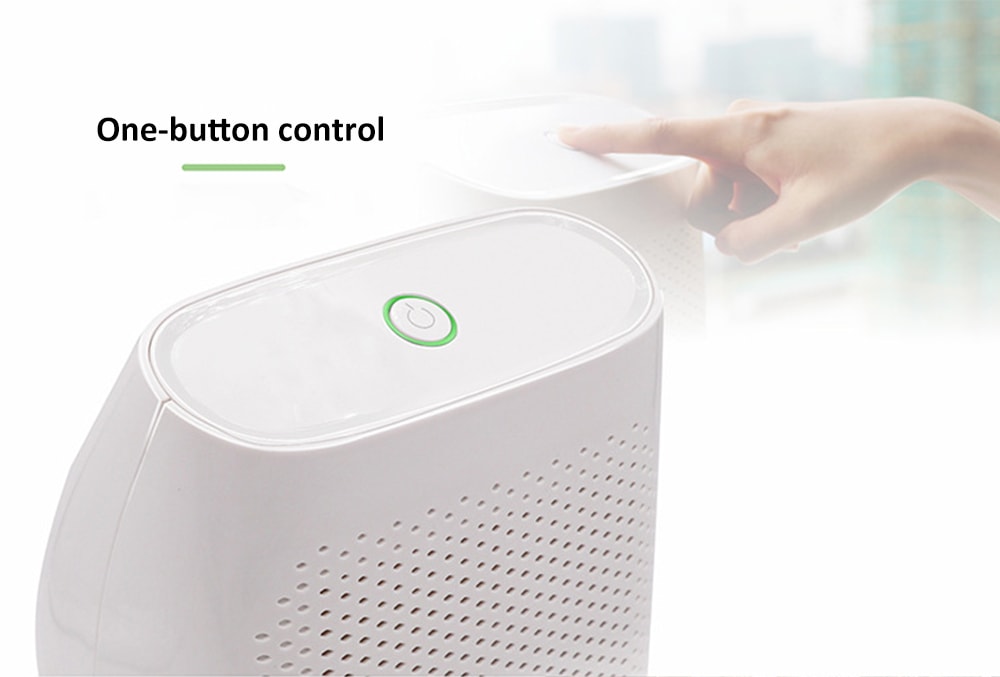 T8 700ml Small Semiconductor Dehumidifier Household Moisture-proof Electronic Intelligent Dehumidifier- Milk White