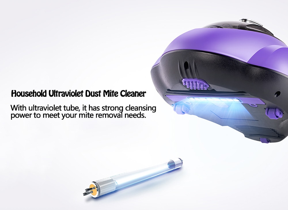 PUPPYOO WP606 Household Mini Vacuum Cleaner Ultraviolet Dust Mite Controller- Lovely Purple