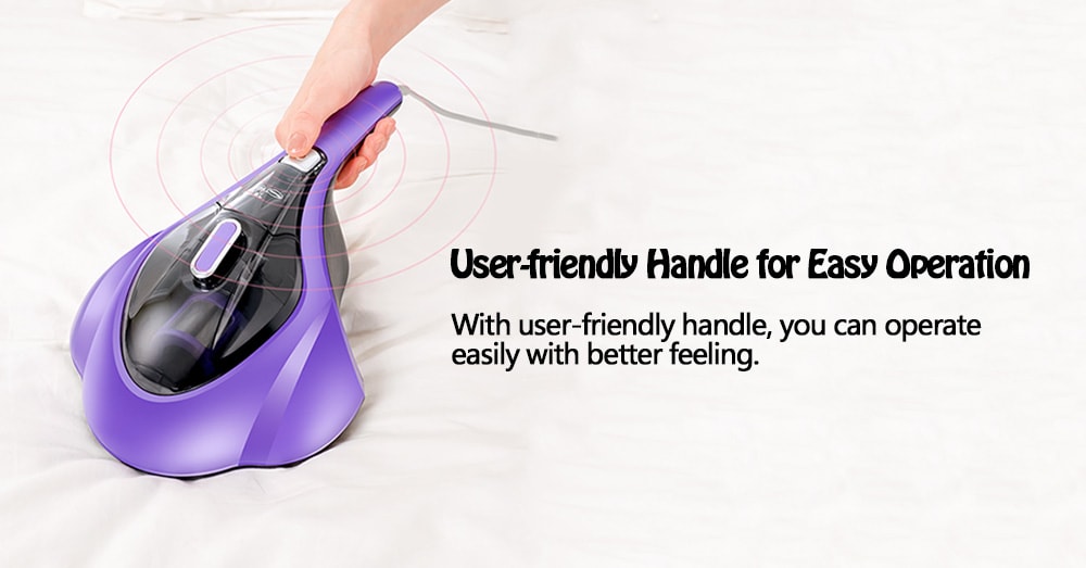 PUPPYOO WP606 Household Mini Vacuum Cleaner Ultraviolet Dust Mite Controller- Lovely Purple