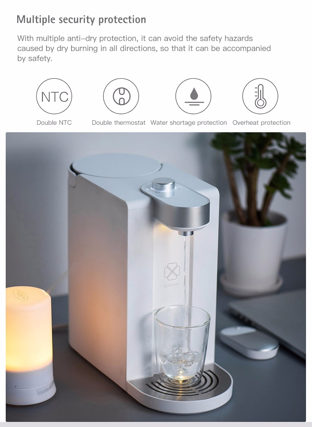 S2101 Minimalist Design Instant Heating Electric Water Dispenser from Xiaomi Youpin- White