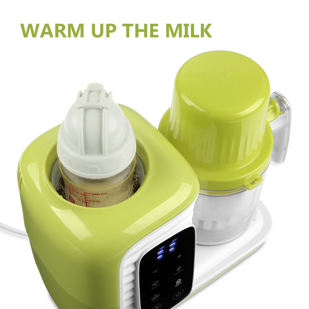 zanmini BFP - 2800E Baby Food Cooker, Steamer and Blender- Yellow Green EU Plug