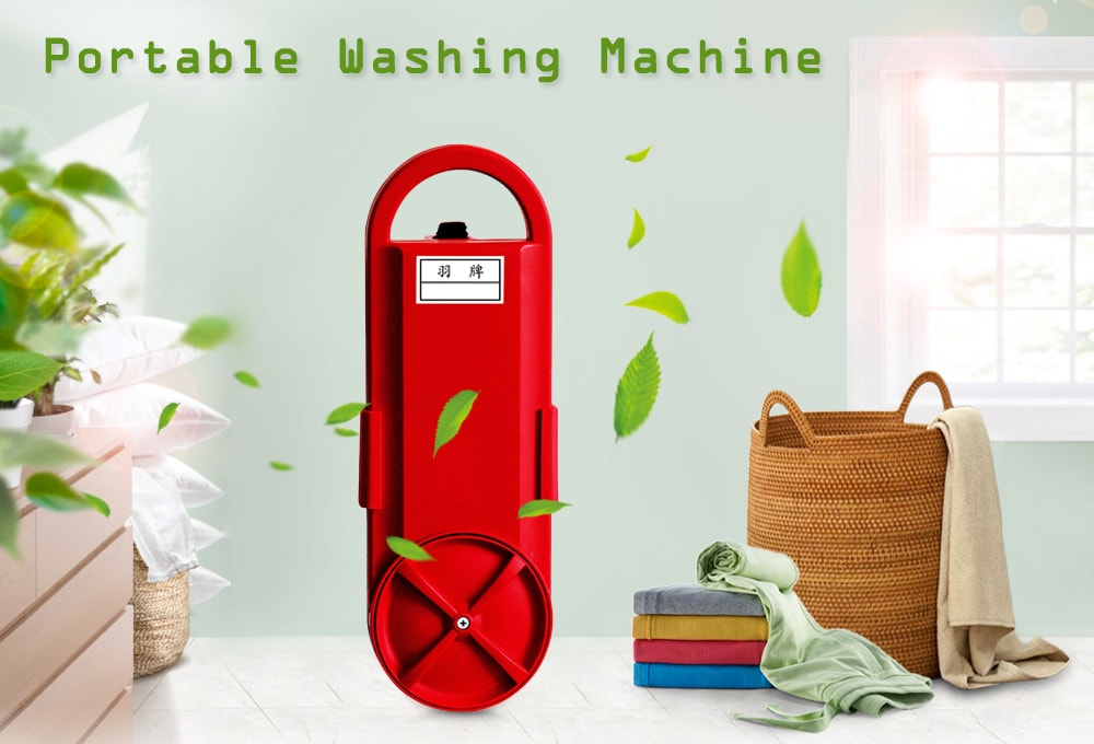 Small Portable Washing Machine Cloth Washer- Love Red US Plug