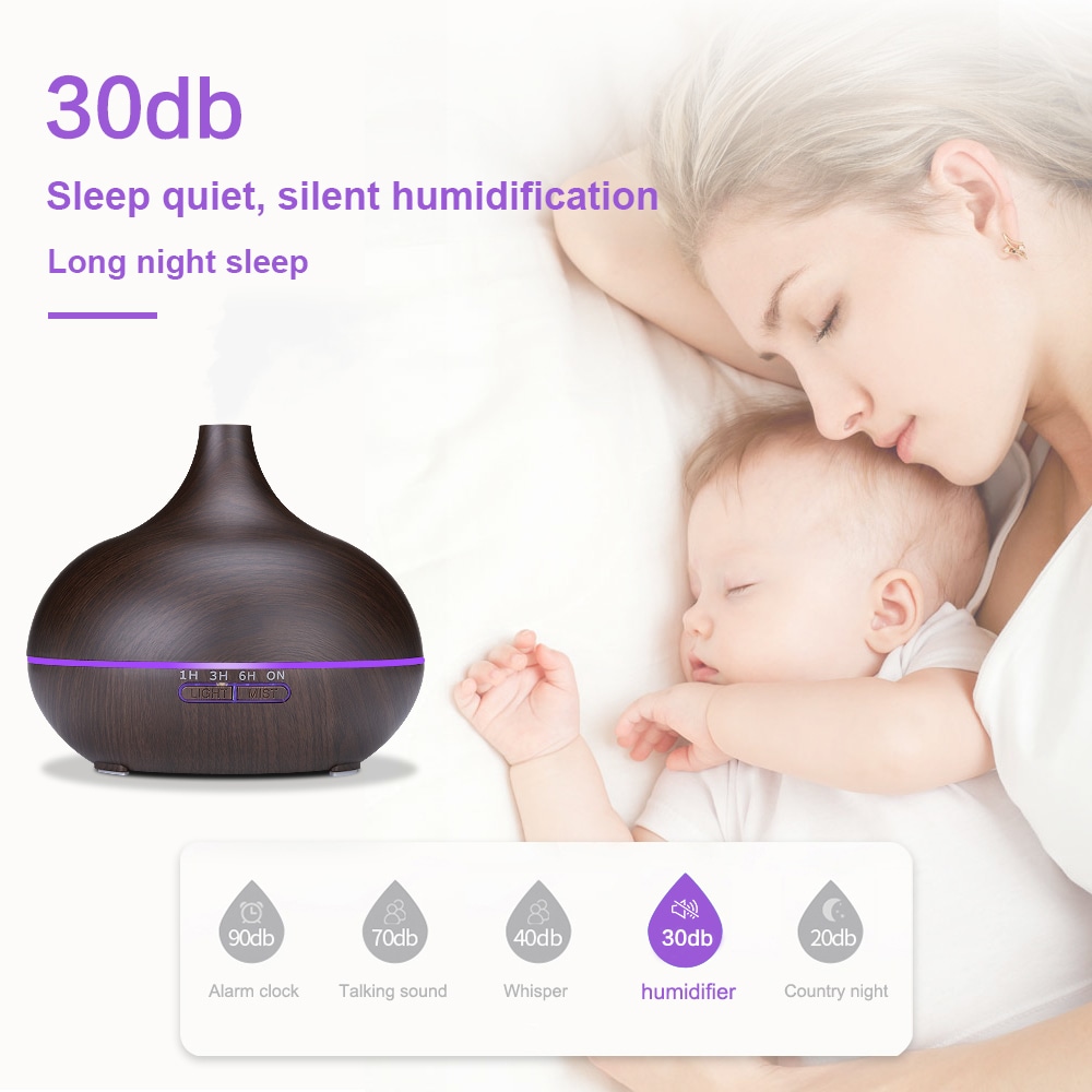 Remote Control Flowerpot Aroma Diffuser 550ML Essential Oil Diffuser Electric Ultrasonic Humidifier- Black