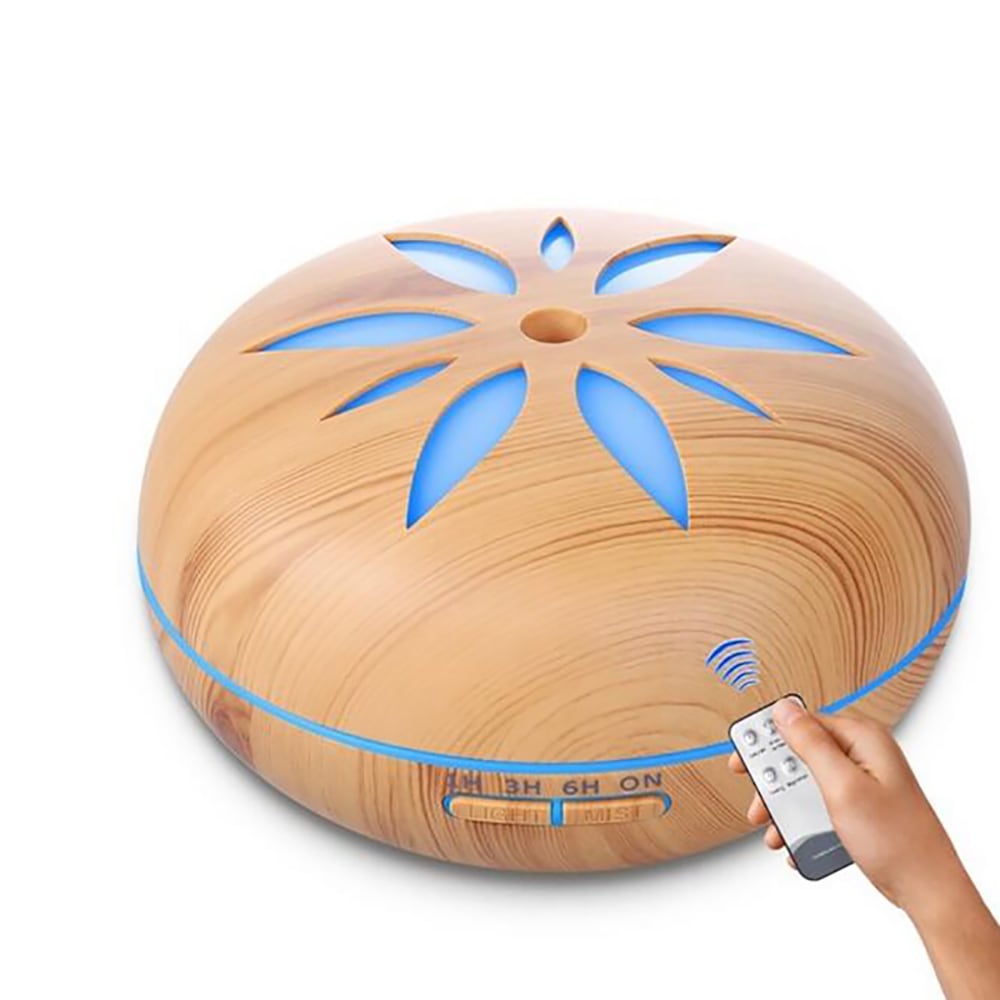 Remote Control 550ML Aroma Diffuser Essential Oil Diffuser Ultrasonic Humidifier- Tan UK Plug