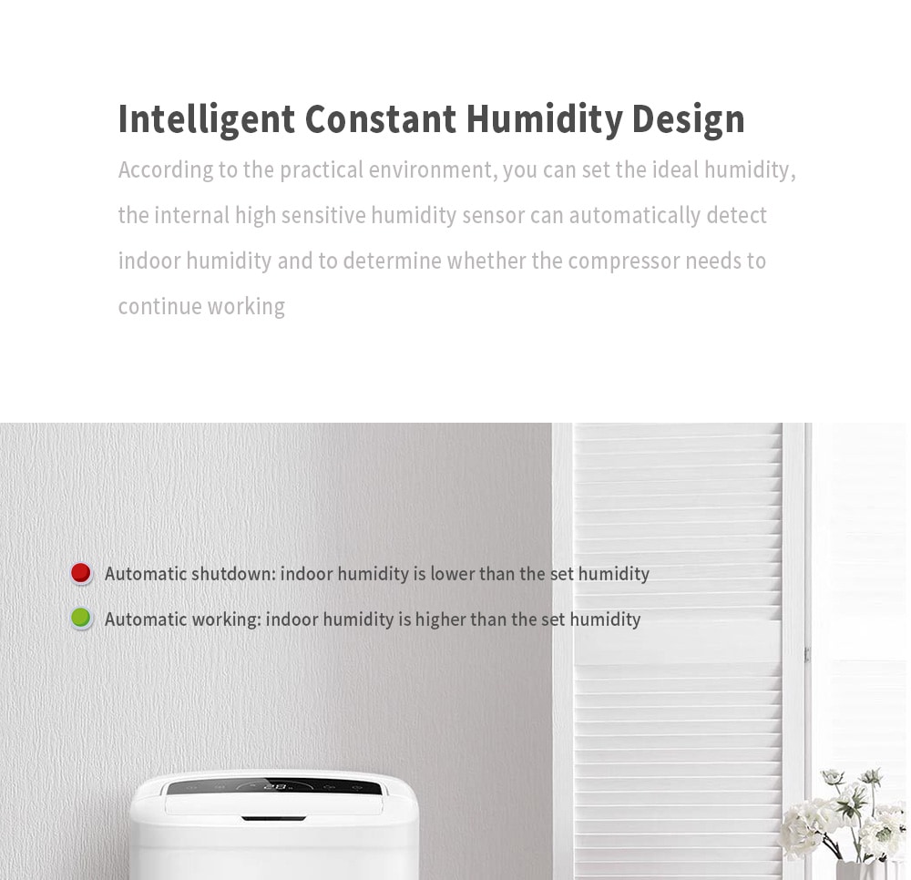 Zhibai Electric Air Dehumidifier Moisture Absorbing Dryer from Xiaomi Youpin- White Chinese Plug (3-pin)