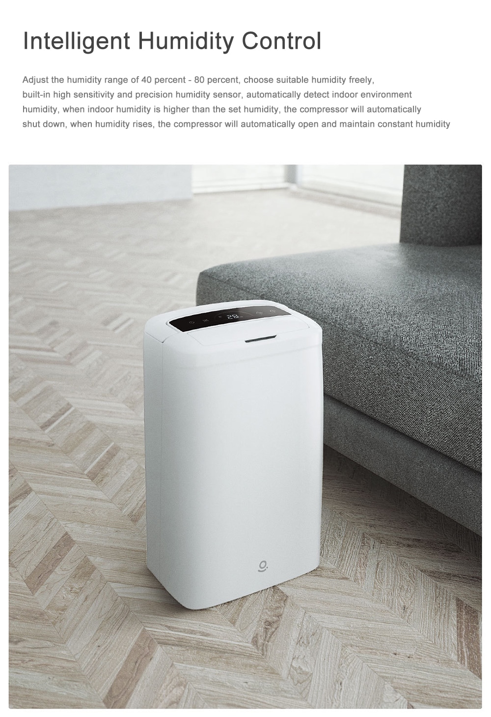 WS1 Efficient Intelligent Humidity Control Dehumidifier from Xiaomi Youpin- White